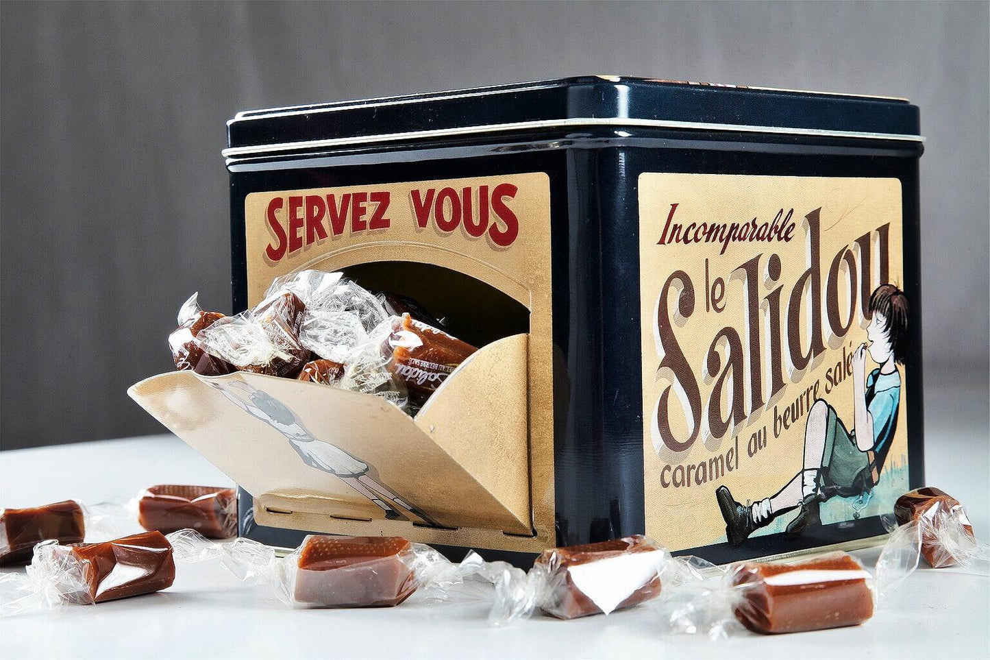 Mam Bio (Maison D'armorine) -- EOL Caramels bio servez vous (salidou) boîte métal
