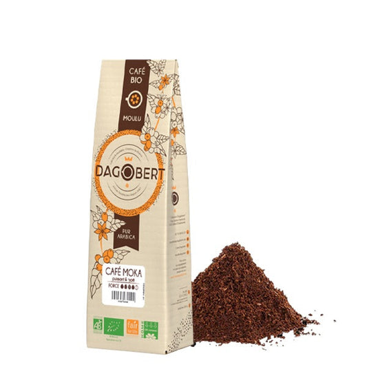 Les Cafés Dagobert -- MéMélange café moka Guji 100% arabica, bio et équitable - moulu/filtre (origine Ethiopie) - 500 g